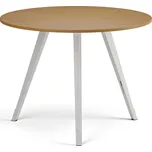 Konferenční stůl PRIMO ZEN, průměr 100 cm, bílá podnož, buk