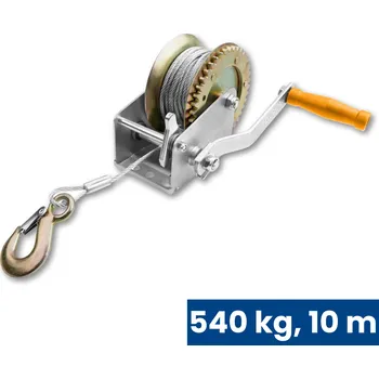 lanový naviják Tolsen Ruční lanový naviják k tahu a zdvihu, 540 kg, lano 10 m