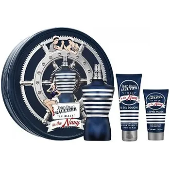 Kosmetika Jean Paul Gaultier Le Male In The Navy Dárková sada, Toaletní voda EDT 125ml + Sprchový gel 75ml + Balzám po holení 50ml