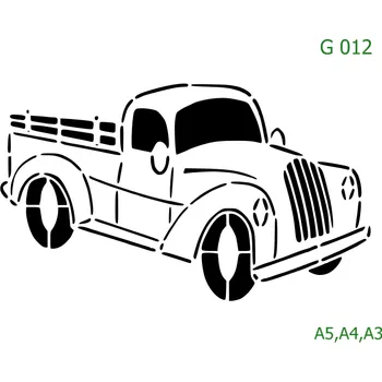 Plastová šablona pro malování - Auta, lodě, letadla, vlaky - Auto (G012) - A5 , Lepící fólie