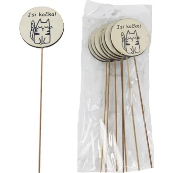 Dekorační zápich s kočkou, 8 ks D7864