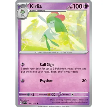 Sběratelská karetní hra Kirlia 088/217 - Ascended Heroes Typ karty: Non-Holo