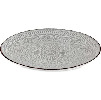 Talíř Mělký kameninový talíř MANDALA 27 cm šedý