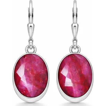 Náušnice Stříbrné náušnice s rubínem Atena