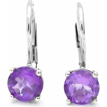 Náušnice Stříbrné náušnice s ametystem Lumina