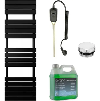 Radiátor CERANO - Koupelnový elektrický radiátorový set Claude - 900W - černá matná - 1600x500 mm