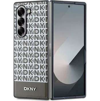 Pouzdro na mobilní telefon DKNY MagSafe kožený kryt na Samsung - Repeat Pattern Bottom Stripe-Hnědá / Samsung Galaxy Z Fold 6