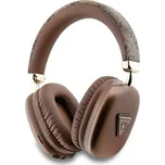 Guess PU Leather 4G Triangle Logo Bezdrátová Sluchátka-Hnědá / Bezdrátová