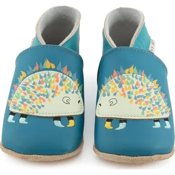 Capáčky LAIT ET MIEL Kožené capáčky s ježkem 6-12 měsíců Modrá 19-20