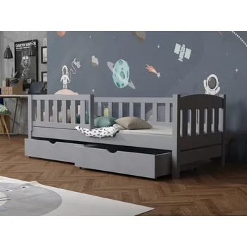 Dětská postel Dětská postel se zábranou Bolek Barva dřeva: Šedá, 80x180