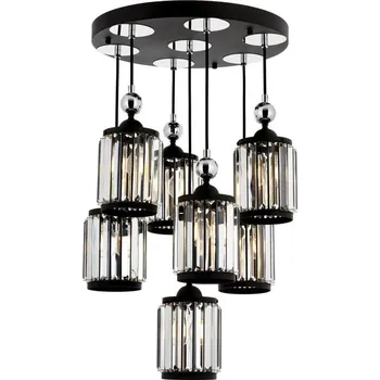 Lustr na lanku CRYSTALLINE 7xE27/40W/230V černá