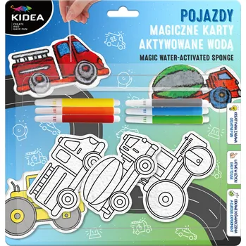 Výtvarná sada KIDEA Magické karty aktivované vodou Auta