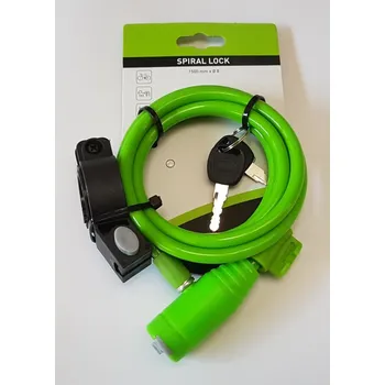 Zámek na kolo zámek WAG lanko 1500x8mm spirála zelený
