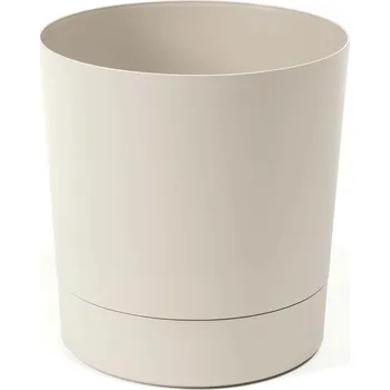 Květináč Lamela LAMELA, Květináč AURA + miska 38 cm BÉŽOVÁ