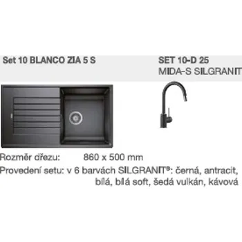 Vodovodní baterie SET 10-D 26 ZIA 5 S bílá soft + MIDA-S bílá soft