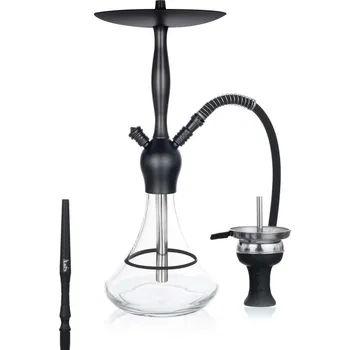 Čistič dýmky Vodní dýmka 55 cm, Aladin Alux Captain černo-čirá s pruhem