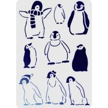 Šablona plastová 29,7 x 21 cm - tučňáci /8595690131643/