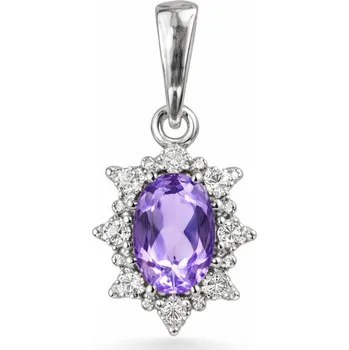 Přívěsek Stříbrný přívěsek kytička s ametystem Amalia