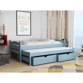 Dětská postel Dětská postel s přistýlkou Olek 2 Barva dřeva: Modrá, 80x180