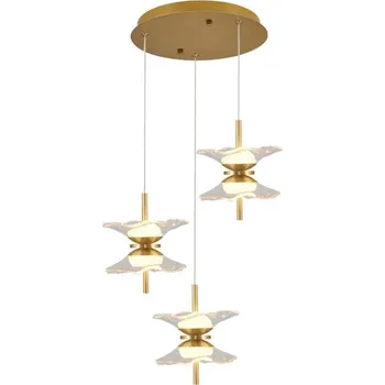 LED Lustr na lanku BUTTERFLY 6xLED/5W/230V 3000K zlatá