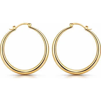 Náušnice Zlacené ocelové kruhové náušnice 40 mm (14kt zlacení)