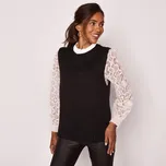 Blancheporte Pulovrová vesta s bižu knoflíky na boku černá 54