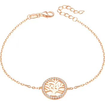 Náramek AGATO Růžově pozlacený náramek se stromem života AGB485/20-ROSE