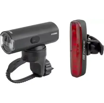 Cyklosvítilna Force Pipe USB sada světěl přední + zadní černá