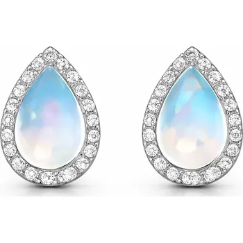 Náušnice Stříbrné náušnice kapky s měsíčním kamenem Susana