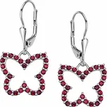 Stříbrné náušnice s českým granátem Mariposa