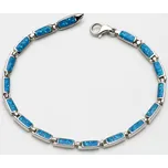 Stříbrný náramek opál bílý Orson