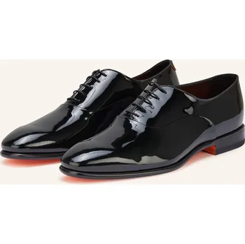 Pánské mokasíny Santoni Pánské Lakované Šněrovací Boty Nova, černá, 42,5