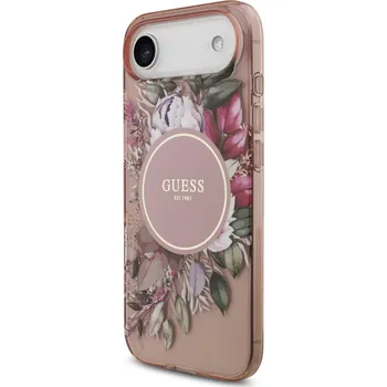 Pouzdro na mobilní telefon Guess MagSafe kryt na iPhone s náramkem IML Flowers Strap-Růžová / iPhone Air