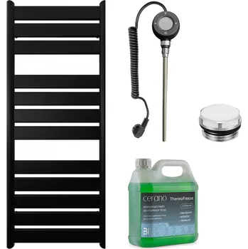 Radiátor CERANO - Koupelnový elektrický radiátorový set Arturo - WIFI - 600W - černá matná - 1200x500 mm