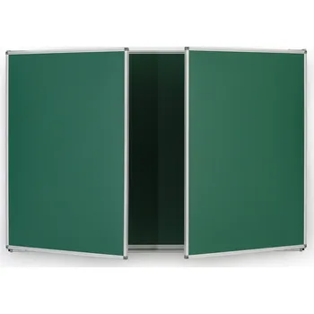 Rozevírací zelená keramická tabule pro popis křídou, magnetická, 2400 x 900 mm