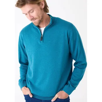 Pánské oblečení Pulovr se stojáčkem tyrkysová melír 117/126