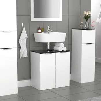 Koupelnový nábytek VCM Skříňka pod umyvadlo „Donali“, černá 496925