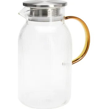 Konvice na čaj Skleněná čajová konvice SOLLEY čirá/ocel