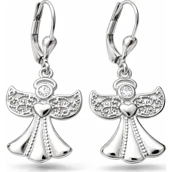 Náušnice Stříbrné náušnice anděl se zdobenými křídly André - Předloha