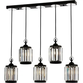 Lustr na lanku CRYSTALLINE 5xE27/40W/230V černá