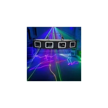 Laser 1 W RGB 3in1 laser, čtyřpaprskový 4x galva, DMX