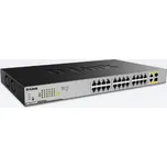 D-Link DGS-1026MP 26-Port Gigabit PoE Switch, 24x gigabit PoE RJ45, 2x gigabit RJ45/SFP, PoE budget 370W