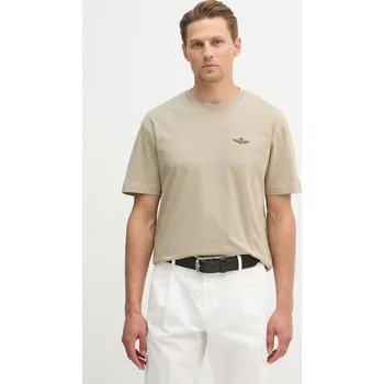 Pánské tričko Bavlněné tričko Aeronautica Militare TS2522UJ00641 béžová 80X, vel. S