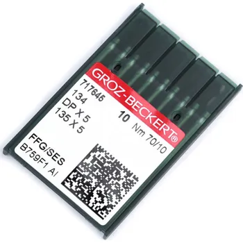 Nástroj na niť a příze Strojové jehly do průmyslových strojů Groz - Beckert na úplet 70 nikl 10 krab.