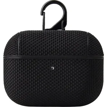 Pouzdro na mobilní telefon Textilní ochranný obal s karabinou pro AirPods Pro - černý