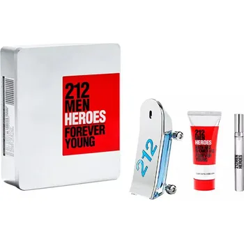 Kosmetika Carolina Herrera 212 Men Heroes Dárková sada, Toaletní voda EDT 90ml + Sprchový gel 100ml + Toaletní voda EDT 10ml