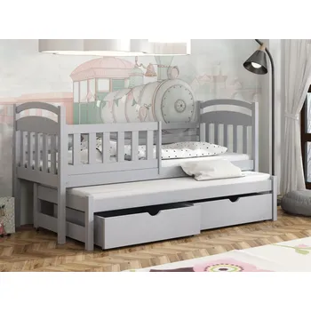 Dětská postel Dětská postel s přistýlkou Kubuš 2 Barva dřeva: Šedá, 80x180