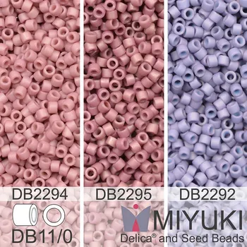Korálek Korálky Miyuki Delica 11/0. Barevné variace č. 8 DB2294, DB2292, DB2295. Balení 3x5g