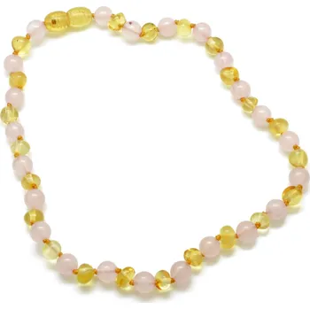 Náhrdelník Jantarové korálky růženín 32 cm Rossa - 32 cm