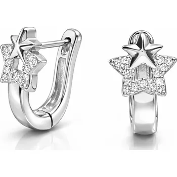 Náušnice Stříbrné náušnice se zirkony hvězdy Best
